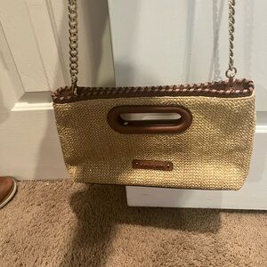 Michael Kors Tan and Brown Woven Shoulder Bag